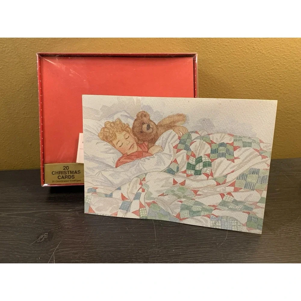 Vintage Drawing Board Christmas Cards‎ with Envelopes Box of 20 Sleeping Boy